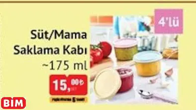 SÜT/MAMA SAKLAMA KABI ~175 ML